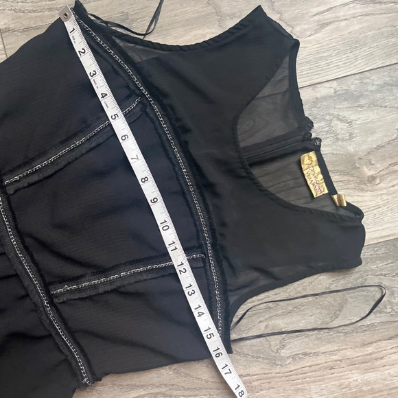 Princess by Vera Wang black mini dress with silver detail and mesh- EUC- size s - Picture 8 of 11